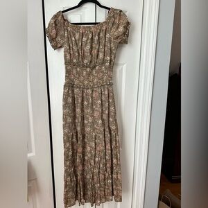 Trixxi juniors off the shoulder tiered midi dress